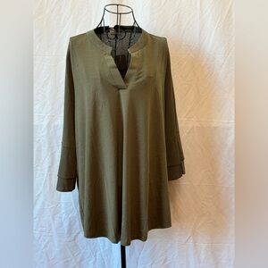 305 - Dear Scarlett Chic Olive Green Tunic Top